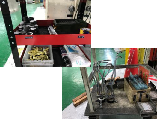 5S 整頓 工具ワゴン 使用頻度と作業手順に合わせて配置 改善後 工場