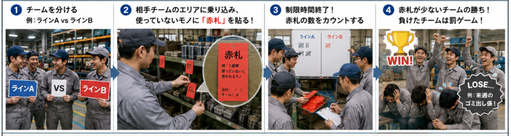 ゲーム感覚で競い合う「5S赤札バトル」