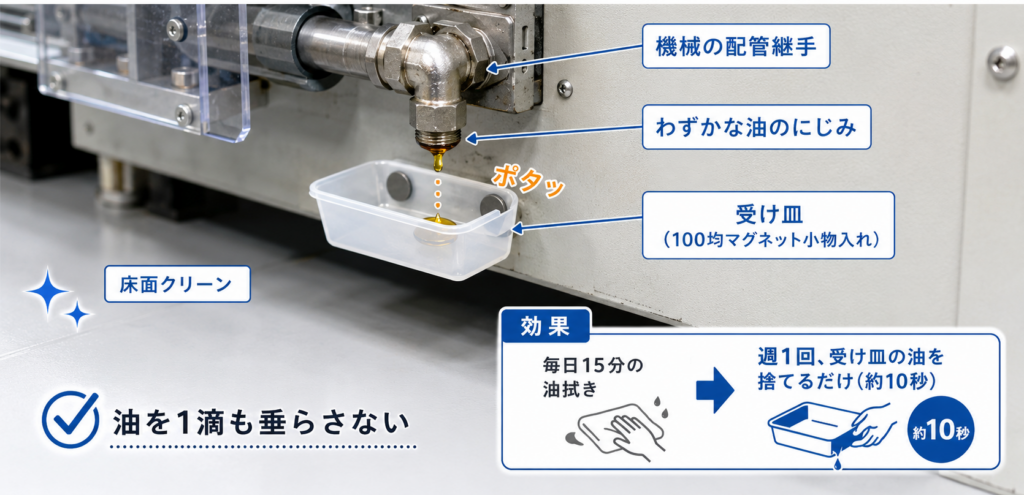 機械の配管継手に設置した実例写真
