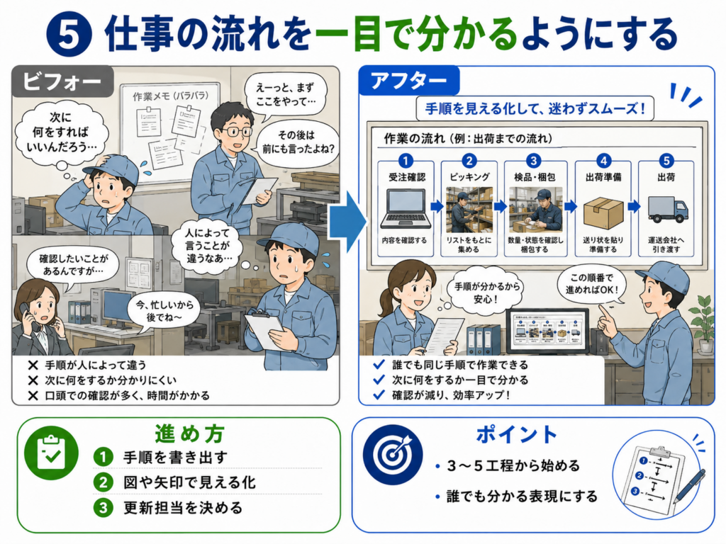 5S活動の小さな改善事例を探している方へ。劇的にムダが減る小ネタ10選と手順