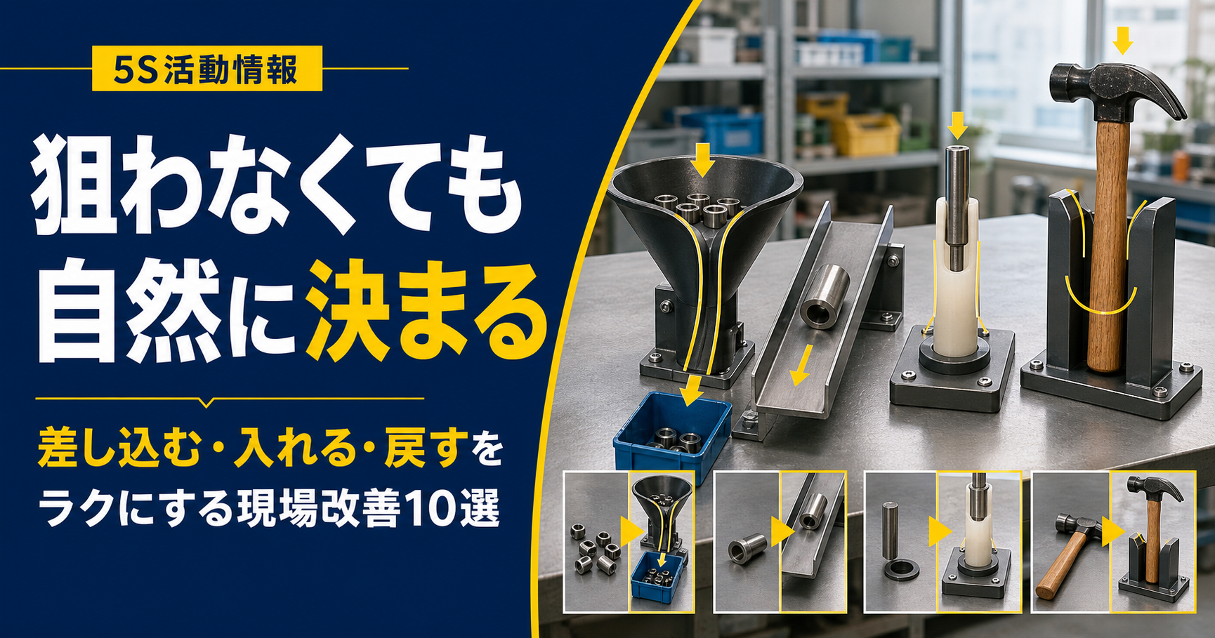 差し込む・入れる・戻すをラクにする現場改善全10選｜狙わず決まる治具と仕組みの作り方